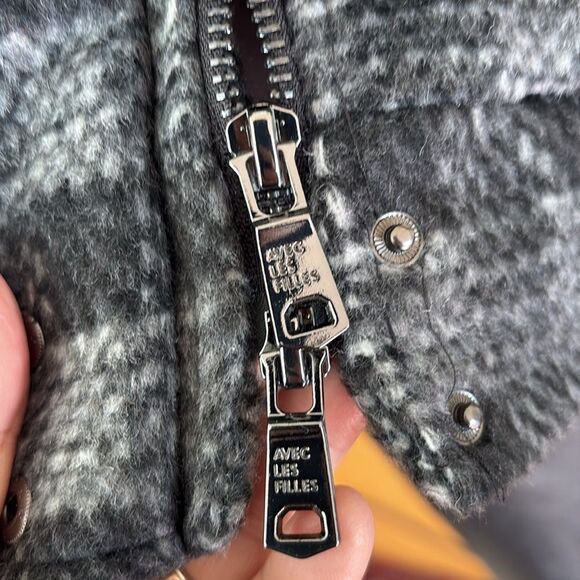 NWT Avec Les Filles Black & Grey Plaid Cropped Bomber Jacket - Picture 10 of 15